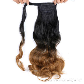 MYZYR Long Curly/Straight Clip in Hair Tail Nature False Ponytail Hairpiece With Hairpins Synthetic Ponytail Hair Extension